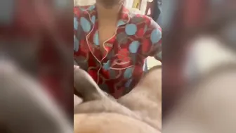 GF Sucking Older Guy Off Giving Sloppy Amateur Blowjob