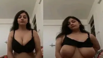 Busty Babe Playing With Her Massive Natural Boobs On Camera