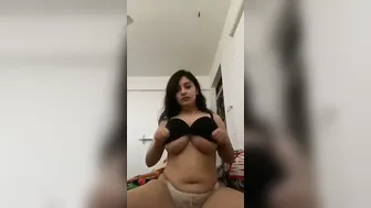 Busty Babe Playing With Her Massive Natural Boobs On Camera