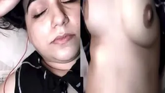 Desi Girl Stripping Topless Revealing Her Natural Big Boobs