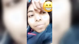 GF Showing Her Hairy Pussy During Late Night Video Call