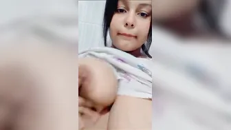 Desi Babe Filming Herself Squeezing Huge Natural Boobs Naked