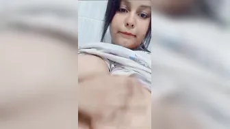 Desi Babe Filming Herself Squeezing Huge Natural Boobs Naked