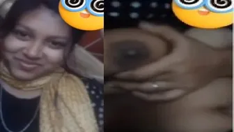 Village Babe Flashing Her Natural Tits During Video Chat