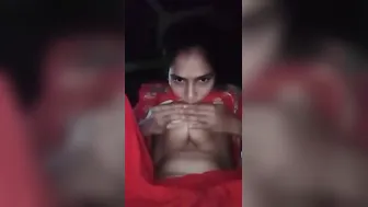 Horny Babe Squeezing Her Boobs Fingering Herself Completely