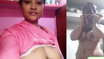Shy Bangladeshi Babe Revealing Her Huge Natural Boobs Slow