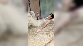 Sexy GF Topless Smoking Cigarette In Homemade Selfie