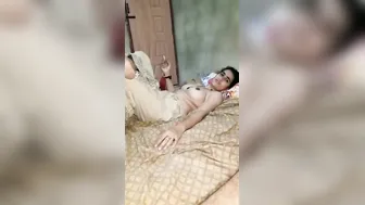 Sexy GF Topless Smoking Cigarette In Homemade Selfie