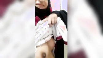 Shy GF Showing Her Perfect Boobs With Beauty Mark