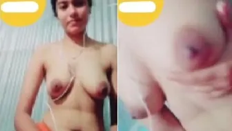 Bengali GF Topless Showing Her Perfect Boobs For Me