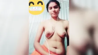 Bengali GF Topless Showing Her Perfect Boobs For Me