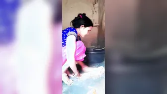 Village Bhabhi Bathing Naked Before Devar Catches Her Wet