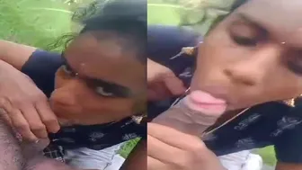 Tamil GF Giving Outdoor Blowjob In Risky Public Spot