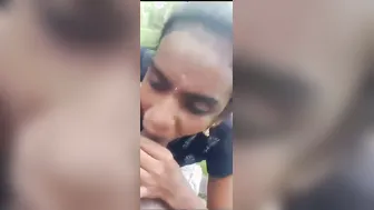 Tamil GF Giving Outdoor Blowjob In Risky Public Spot