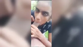 Tamil GF Giving Outdoor Blowjob In Risky Public Spot