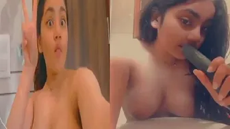 Desi GF Alone At Home Playing With Cucumber For Me