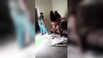 Landlady Getting Fucked Hard By Workers In Her Own Bedroom