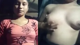 Village GF Shyly Revealing Her Small Boobs On Camera