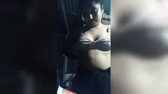 Village GF Shyly Revealing Her Small Boobs On Camera