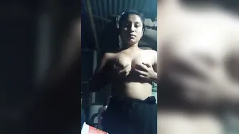 Village GF Shyly Revealing Her Small Boobs On Camera