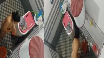 Bhabhi Caught Bathing By Hidden Camera In Her Bathroom Alone