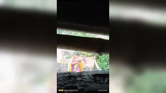 Married Bhabhi Bathing Outdoors Caught On Neighbors Hidden Cam
