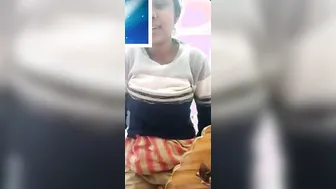 Married Bhabhi Teasing Lover On Video Chat Flashing Tits Pussy