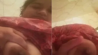 Married Woman In Shower Recording Her Huge Boobs For Her Man