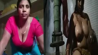 Married Bhabhi Bathing Nude Flaunting Her Huge Natural Tits