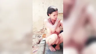 Village Wife Bathing Naked Outdoors Caught On Camera By Family