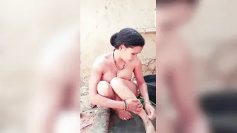 Village Wife Bathing Naked Outdoors Caught On Camera By Family