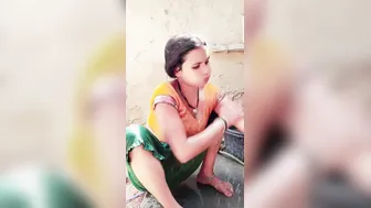 Village Wife Bathing Naked Outdoors Caught On Camera By Family