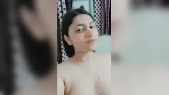 Desi GF Exposing Her Massive Natural Tits For Me