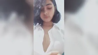 Watching My Gf Slowly Unbutton Her Shirt Revealing Tits