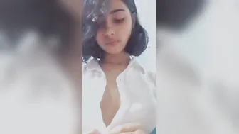 Watching My Gf Slowly Unbutton Her Shirt Revealing Tits