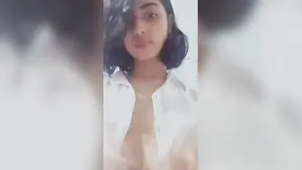 Watching My Gf Slowly Unbutton Her Shirt Revealing Tits