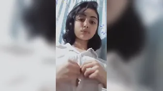 Watching My Gf Slowly Unbutton Her Shirt Revealing Tits