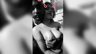 My GF Smoking While Letting Me Squeeze Her Huge Tits