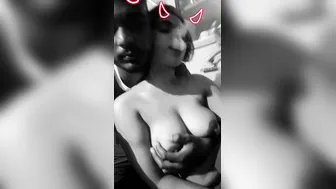 My GF Smoking While Letting Me Squeeze Her Huge Tits