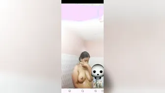 Wife Bathing Naked While I Watch Her On Our Video Call