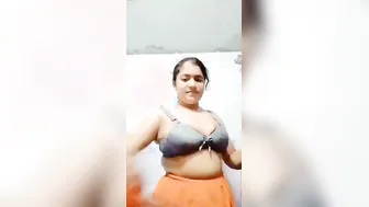 Desi Babe Removing Her Salwar Exposing Massive Boobs Slowly