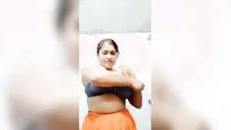 Desi Babe Removing Her Salwar Exposing Massive Boobs Slowly