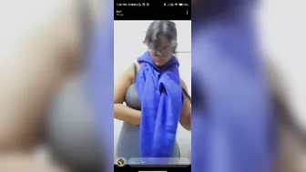 Busty GF Showing Off Her Big Tits And Shaved Pussy Live