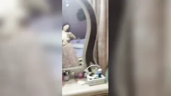 GF Recording Her Huge Tits Topless In Mirror Selfie Vid