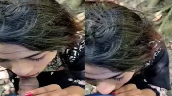 Horny Gf Blowing Him Outdoors Before Getting Pounded Hard