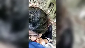 Horny Gf Blowing Him Outdoors Before Getting Pounded Hard