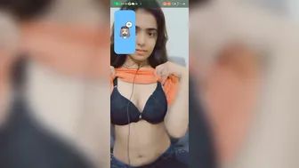 College Babe Teasing Her Cleavage During Video Call Session