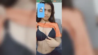 College Babe Teasing Her Cleavage During Video Call Session
