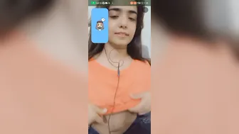 College Babe Teasing Her Cleavage During Video Call Session