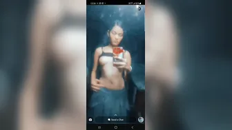 Hot College Babe Recording Herself Naked In Bathroom Mirror